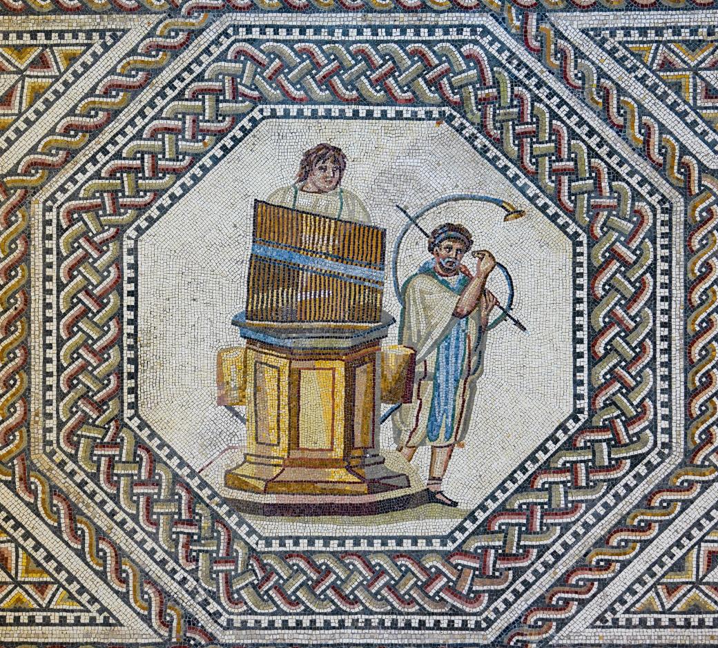 Bodenmosaik Nennig - Orgel- und Posaunen-Spieler